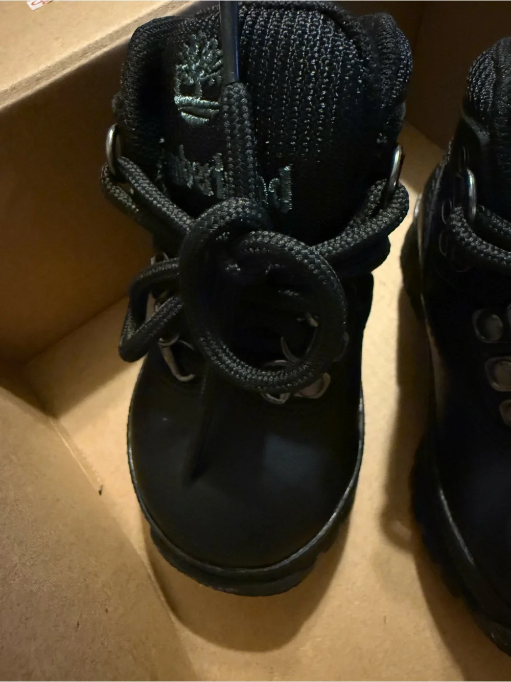 Timberland baby Black Lace-Up Hiking Boots
